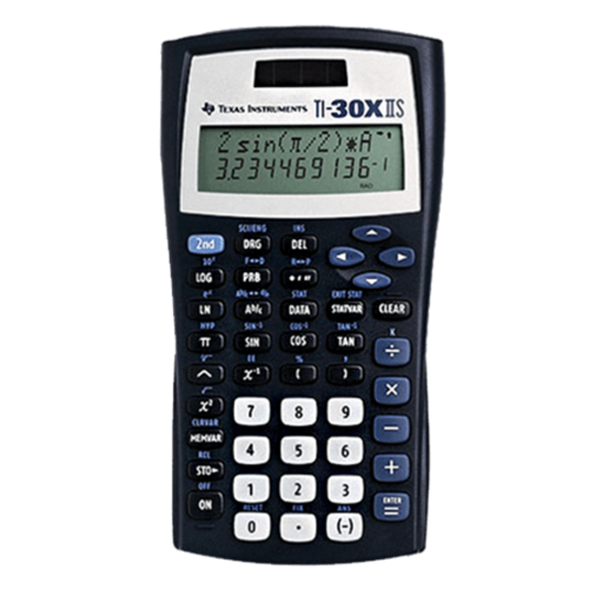 A TI-30XIIS scientific calculator